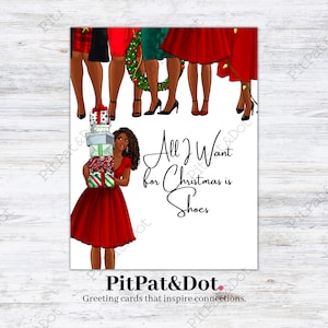 Black Christmas Card- " All I Want for Christmas", Fashion, Black Women