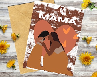 Black Mother's Day Card- "Mama", Mom, Mother, Black Mom, Black Mother's Day Card