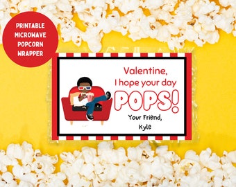 Digital , Printable, Personalized Popcorn Wrapper , Diversity, Classroom Valentine, Birthday Favor, Teacher Gift