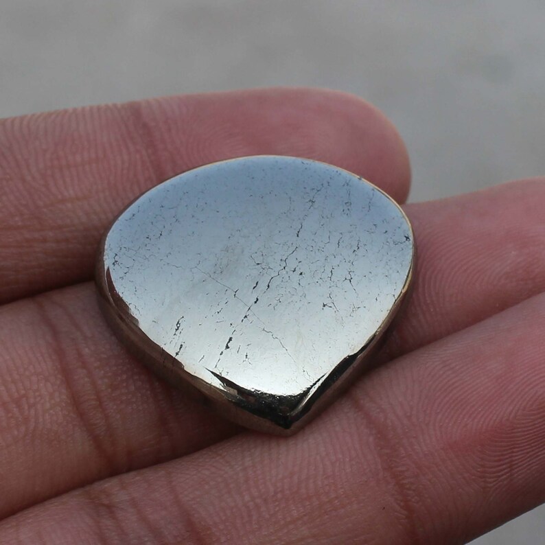 Golden Apache Pyrite Gemstone Loose Handmade Stone Wire Wrapping Jewelry Making 28X27X06 MM Natural Golden Apache Pyrite Cabochon US-2836