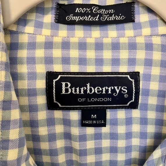 Vintage Burberry Plaid Button Front Short Sleeve … - image 6