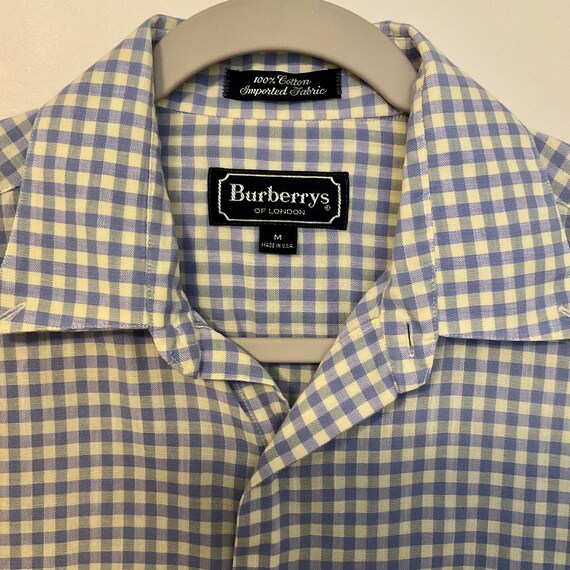 Vintage Burberry Plaid Button Front Short Sleeve … - image 5