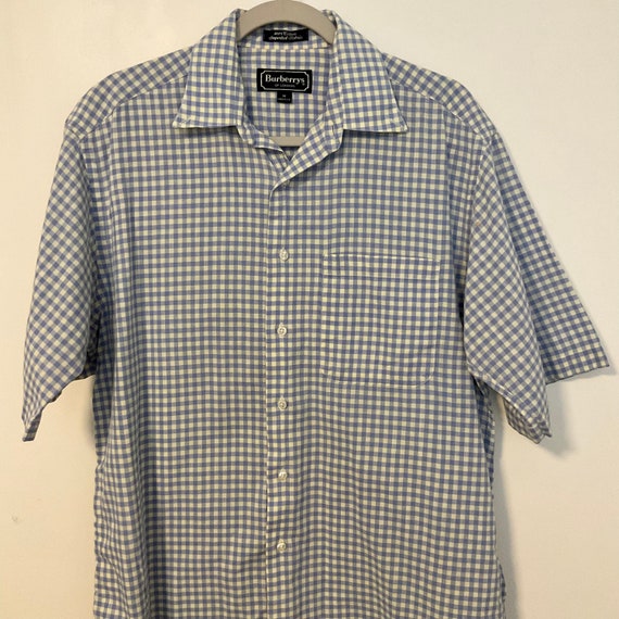 Vintage Burberry Plaid Button Front Short Sleeve … - image 3