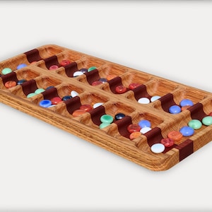 Mancala board game from solid wood (oak, American Walnut and/or Mahogany) - two player game - timekiller