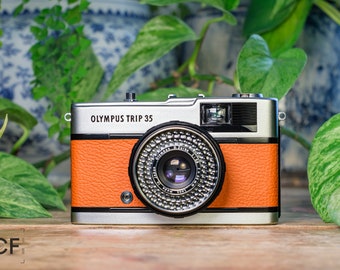 Olympus Trip 35 Vintage 35mm Film Camera - Burnt Orange | Tested & Fully Refurbished | 100 Day Guarantee | Complete Instructions Included