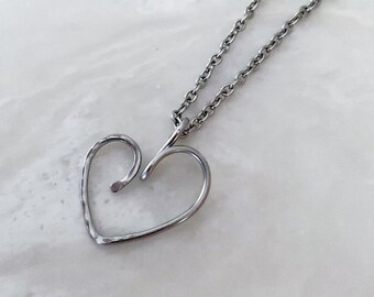 Heart Necklace, Stainless Steel Necklace