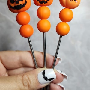 3D Halloween Amigurumi Sticks, Plushie Stix, Ami Stick, Sewing Stick, Amigurumi Supplies, Crochet, Plushie Supplies, Pumpkin, Jack o&#39;Lanturn