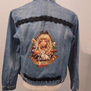 Upcycled Vintage Alternative Alice Denim Jacket - One of a kind
