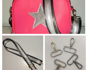 Metallic Crossbody Adjustable Bag / Purse Straps