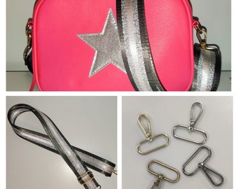 Extra Long Metallic Crossbody Adjustable Bag / Purse Straps