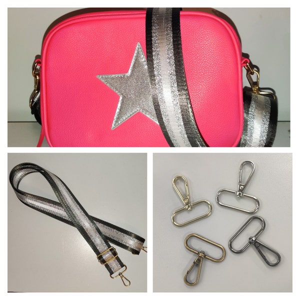 Extra Long Metallic Crossbody Adjustable Bag / Purse Straps