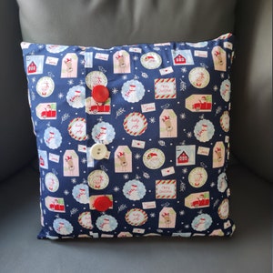 Capa de almofada Carta ao Papai Noel feita à mão de 43 cm (17")