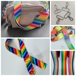 Extra Lange Rainbow Pride Crossbody Verstellbare Tasche / Geldbörse Riemen