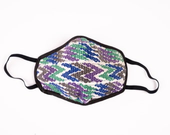 Maya Face Mask made in GUATEMALA, Inheemse ontwerp, Huipil, geborduurd, wasbaar, herbruikbaar, Unisex gezichtsbedekking