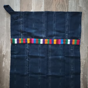Guatemalan Mayan Kitchen Towel | Style-B-23 | Navy Blue with Embroidery | Indigenous Design | Handmade