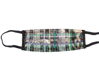 Guatemalteeks Maya Gezichtsmasker, GEMAAKT IN GUATEMALA, wasbaar masker | Jaspe-Groen | Inheemse | Katoen/Rayon mix | Unisex
