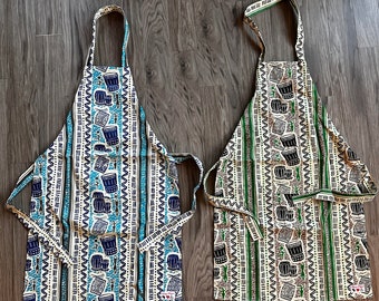 Keniaanse keukenschort | GEMAAKT IN KENIA | Inheems ontwerp drums print | Handgemaakt | Volwassene