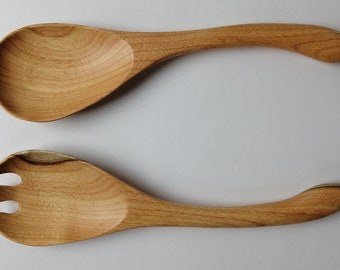 Guatemalteekse handgemaakte houten saladelepels