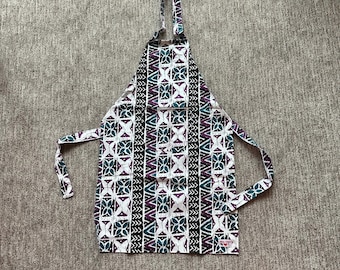 Keniaanse keukenschort | Zwart-paars-wit handgemaakte keukenschort | GEMAAKT IN KENIA | Inheems ontwerp | Volwassen