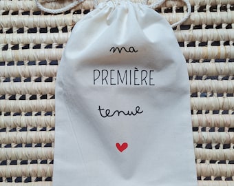 Pochon pour ma première tenue - Tenue de naissance - Maternité - Pochon - cadeau baby shower