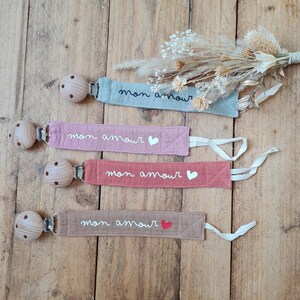 Attache tétine personnalisée en gaz de coton - naissance bébé - future maman