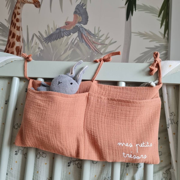 Range doudou / tétine / Sac de rangement organisateur de lit bébé