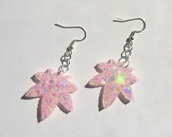 small purple 420 earrings