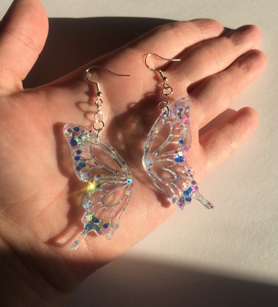 Sparkly butterfly earrings deals