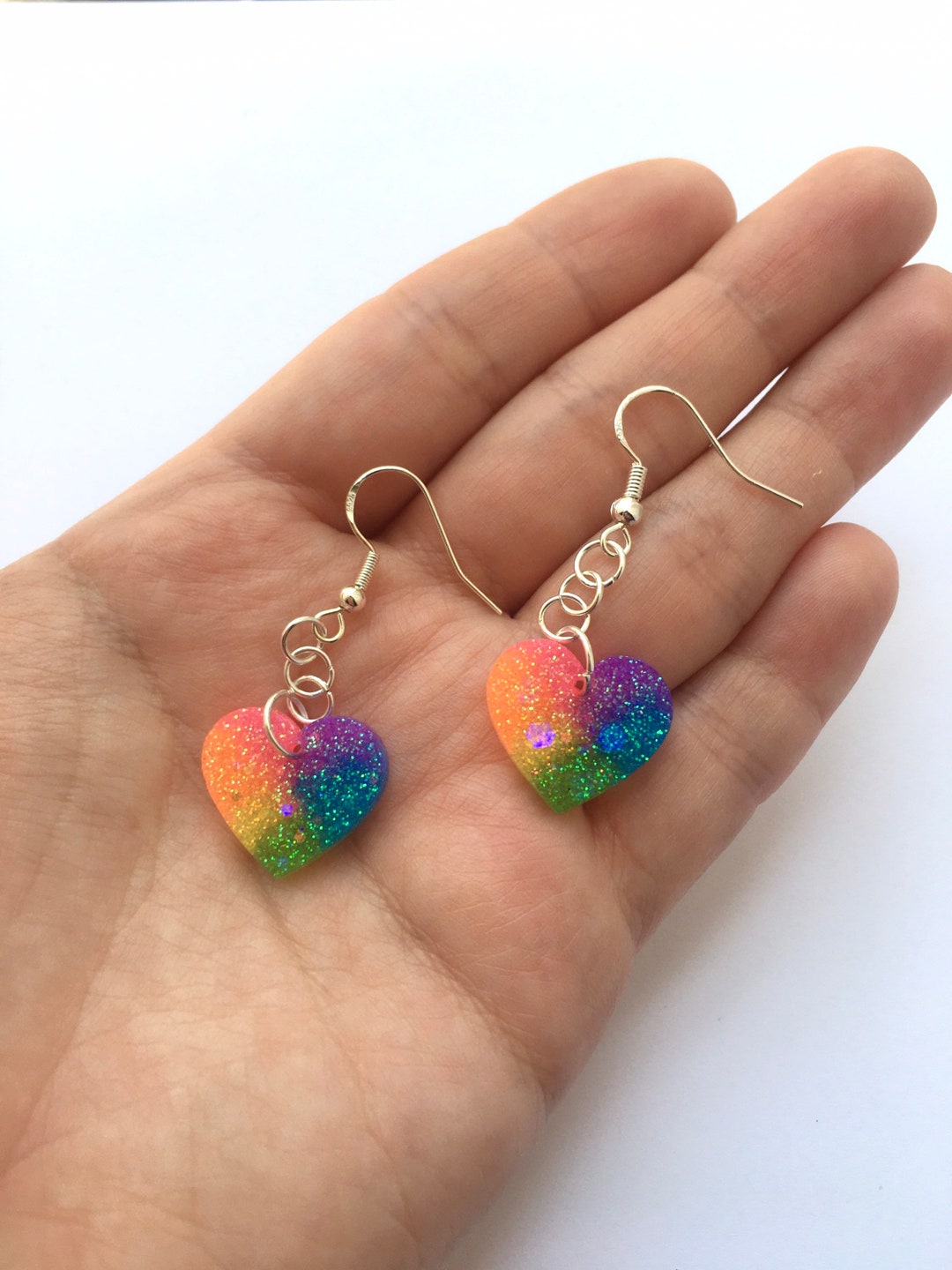 Regenbogen Herz Ohrringe - LGBTQ+ Pride Accessoires Für Damen & Herren