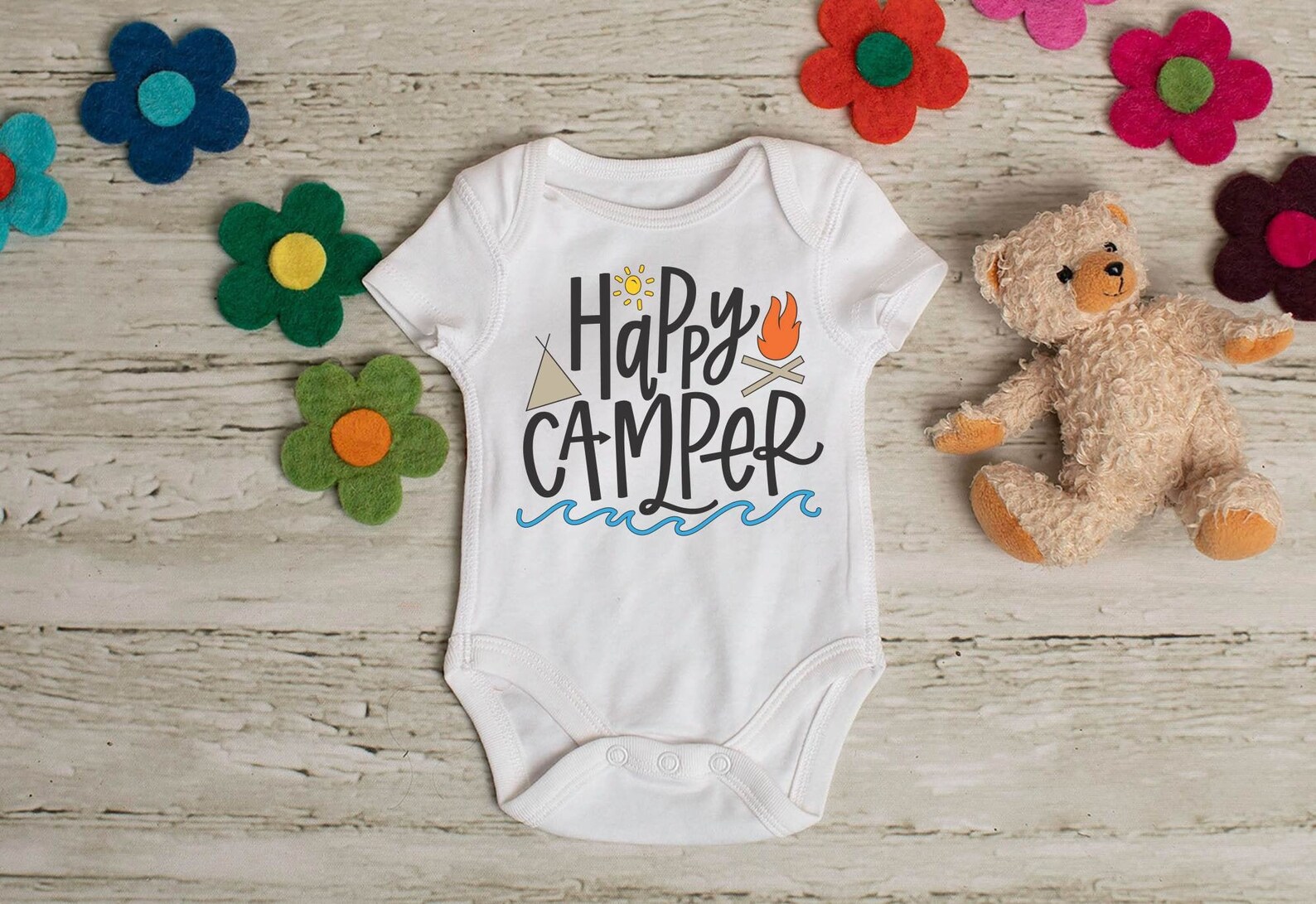 Happy Camper Onesie® Cute Baby Clothes Baby Shower Gift Etsy