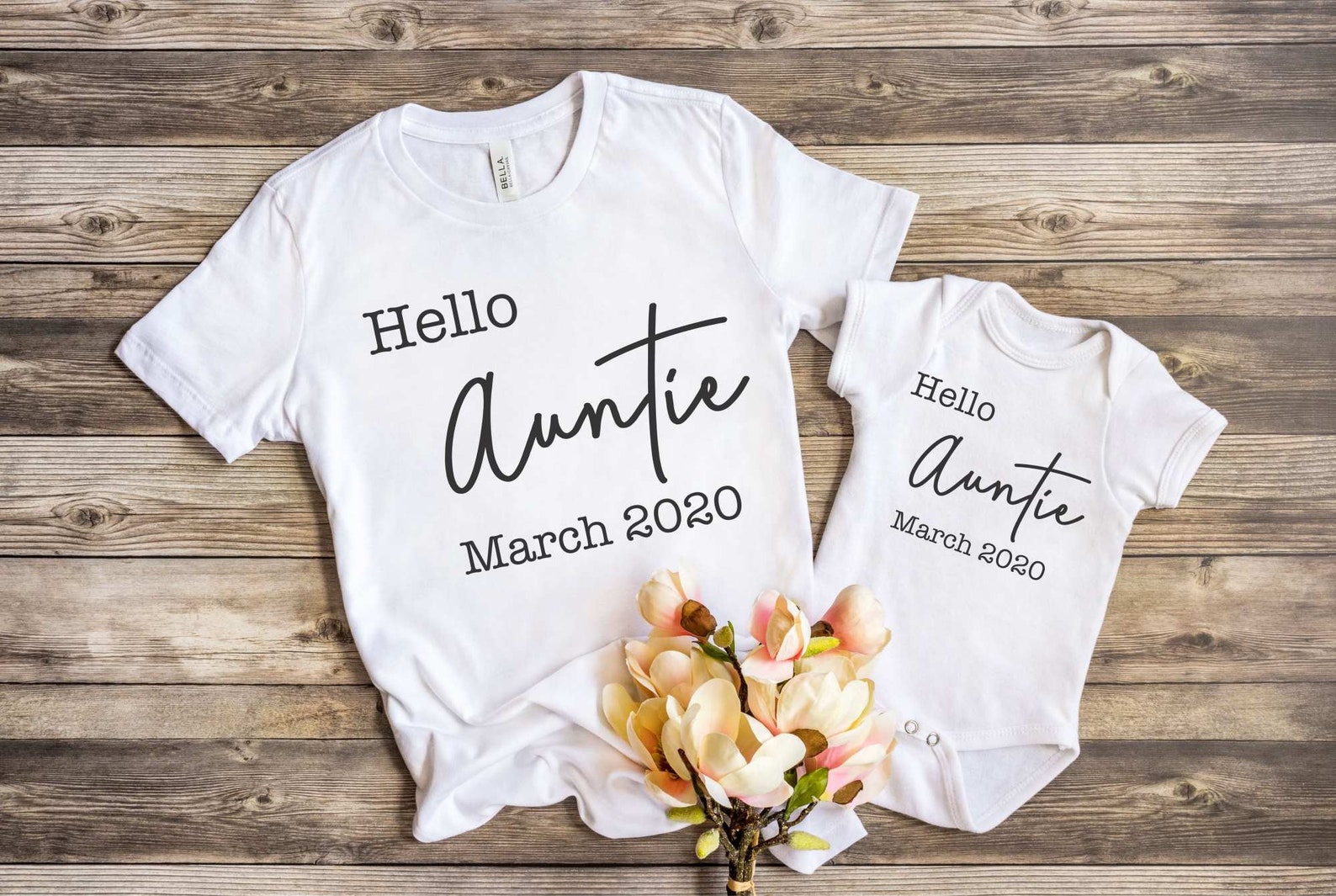 Aunt Pregnancy Announcement Hello Auntie Baby Announcement Etsy