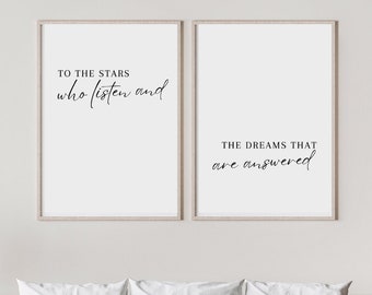 Velaris &#39;To the stars who listen&#39; printable wall art /ACOTAR book series / Literary quote poster / instant download / Sarah J Maas /