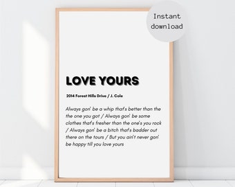 J Cole Love Yourz Etsy