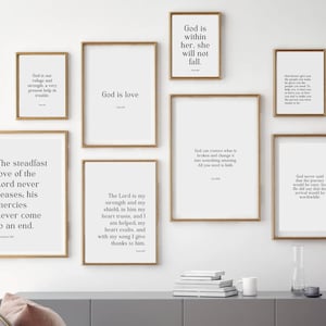 Modern Scripture Wall Art, Set of 10 Psalms Prints, Psalms Bible Verse Quotes, minimalist Art Prints, Scripture quotes, bible wall art
