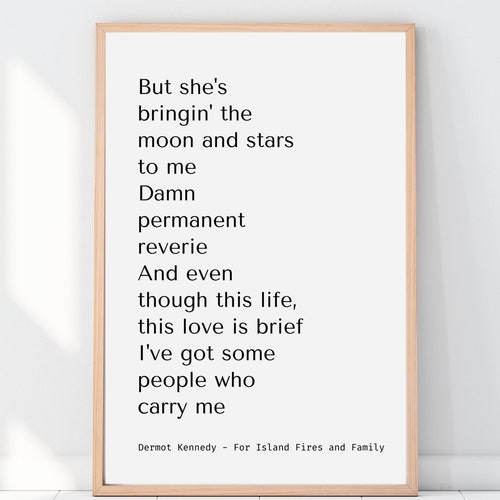 Dermot Kennedy Poster / Print / for Island Fires and Family / Etsy