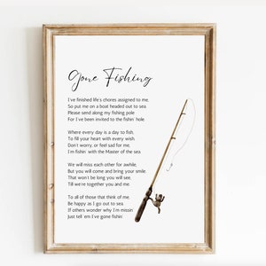 Gone Fishing Poem Ready to Print, Celebration of Life Poem for Fisherman,  Funeral Memorial Poem, Memorial Table Poem, Remembrance Poem -  Canada