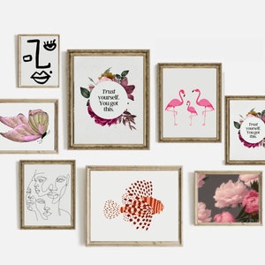Eclectic Gallery BUNDLE 8 Digital Download Prints, Gallery Wall Set, Eclectic Wall Art, Eclectic Home Decor, Maximalist Print Set