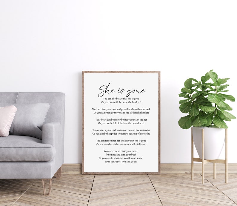 She Is Gone David Harkins Printable Poem Digital Download Etsy UK She Is Gone David Harkins Printable Poem Digital Download Etsy UK