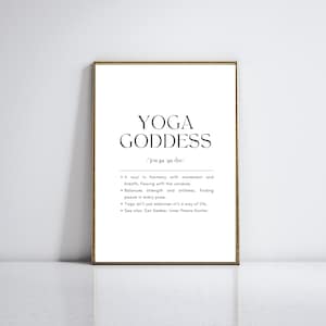 Definizione di Dea dello Yoga, Stampa da Parete Yoga, Poster di Meditazione, Decorazione Zen, Regalo di Benessere per Lei, Decorazione Spirituale per la Casa, Download Digitale
