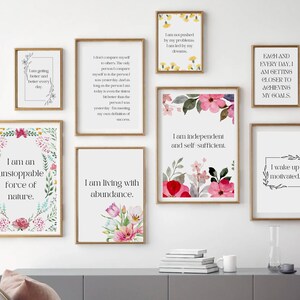 Affirmations wall art | set of 20 PRINTABLES | home office decor | Home Office Print Inspirational Quote Prints, Vision board