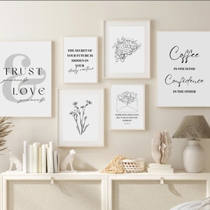 office wall art | set of 15 PRINTABLES | home office decor | Home Office Print Inspirational Quote Prints, Motivational Prints, Vision board