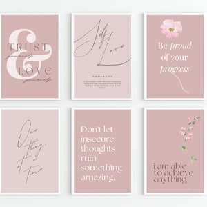 Office Wall Art Set of 10 PRINTABLES Home Office Decor Pink Office ...