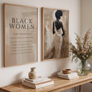 Black Women Definition Print Set of 2 | Feminist Art, Black Girl Wall Art, Afro Art, Black Women Art, African American Art, Digital Download