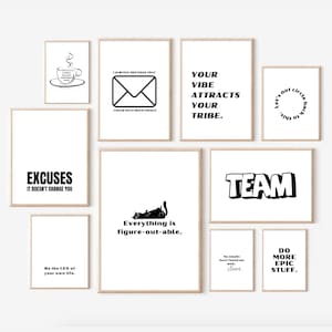 31 Funny Office Wall Art Bundle - Sarcastic & Motivational Workplace Poster Set - Office Decor with Sarcasm Quotes - Work Wall Prints