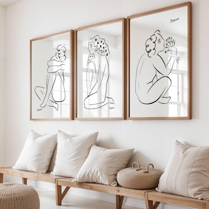 Picasso Set of 3 Prints | Abstract Art Print | Picasso Poster | Minimalist Wall Art | Picasso Gallery Wall Art Set | Printable Download
