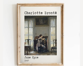 Jane Eyre Book Poster - Book cover Charlotte Brontë vintage aesthetic - Classic Quote Prints | Instant Download | High resolution