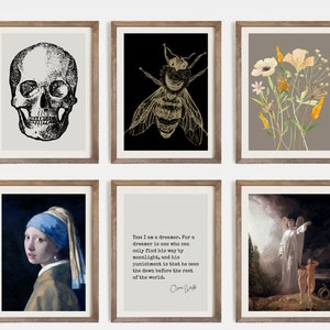 Dark Academia Gallery Wall Print Set of 6 | Vintage Art Prints | Moody Gallery Wall Set | Victorian Art | Printable Art, Dark Academia Decor