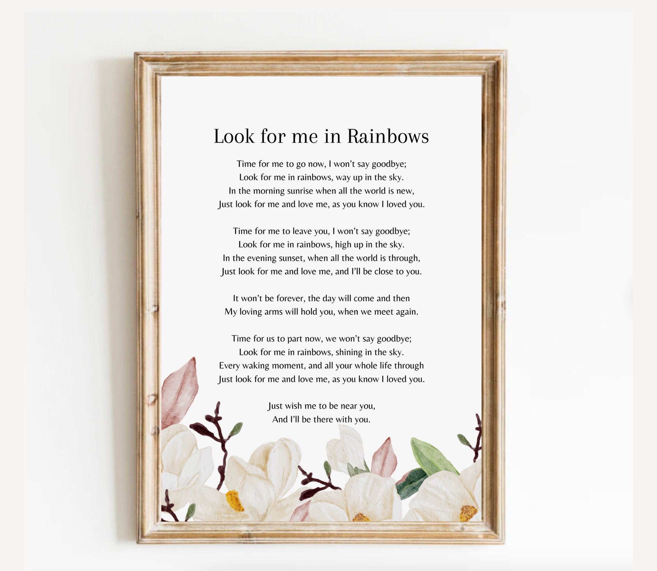 Look For Me In Rainbows Funeral Poem Memorial Gift Loved One Look For Me In Rainbows Funeral Poem Memorial Gift Loved One