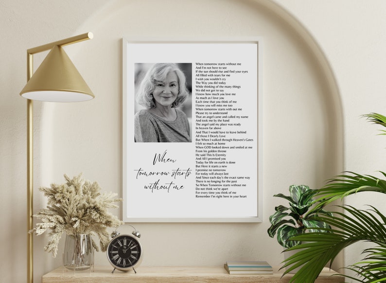 Custom When Tomorrow Starts Without Me Printable Poem - Etsy