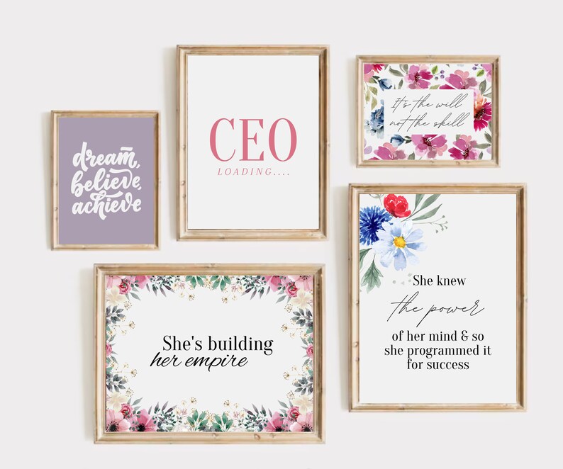 Home Office Set of 16 Prints, Office Wall Decor, Home Office Decor ...